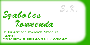 szabolcs kommenda business card